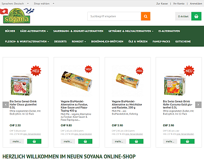 Soyana-Shop für die Schweiz und Liechtenstein